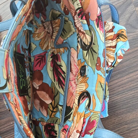 SHARIF STUDIO Genuine Quilted Leather Dusty Blue Handbag NWOT - Picture 4 of 11